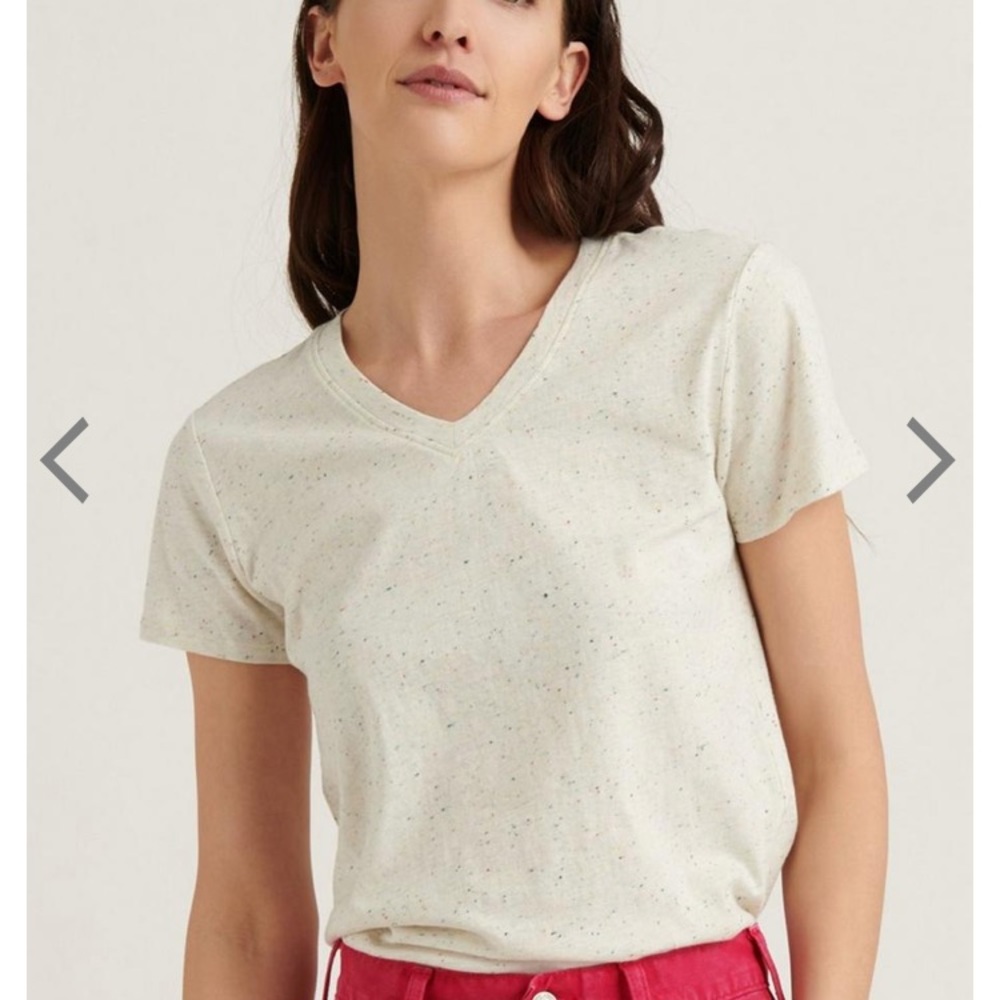 Lucky V neck t shirt stone washed yellow SM